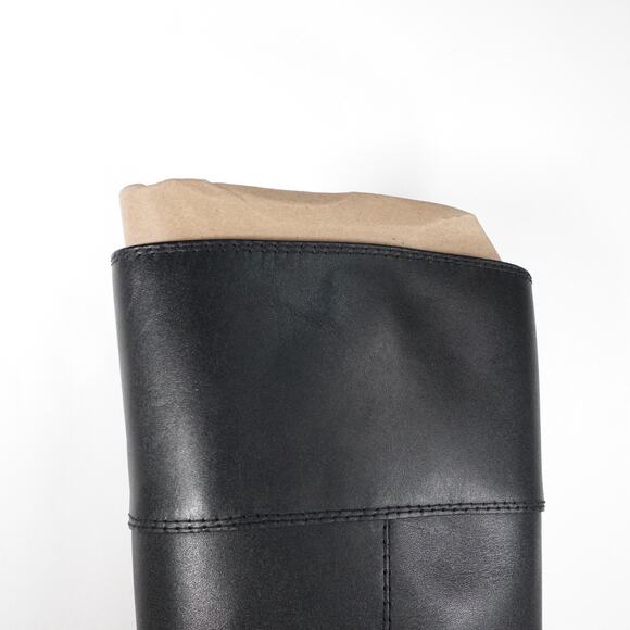 New Imperfect Michael Kors Women's Carlisle Leather Riding Boot Black 7WS - Picture 6 of 11